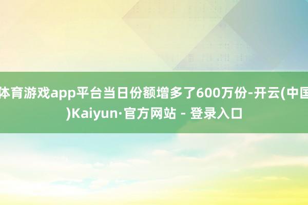 体育游戏app平台当日份额增多了600万份-开云(中国)Kaiyun·官方网站 - 登录入口