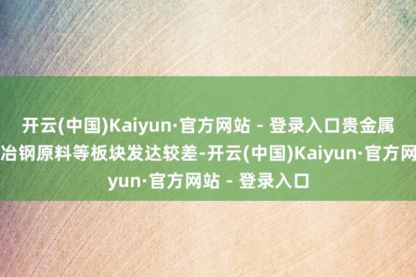 开云(中国)Kaiyun·官方网站 - 登录入口贵金属、影视院线、冶钢原料等板块发达较差-开云(中国)Kaiyun·官方网站 - 登录入口