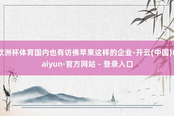 欧洲杯体育国内也有访佛苹果这样的企业-开云(中国)Kaiyun·官方网站 - 登录入口