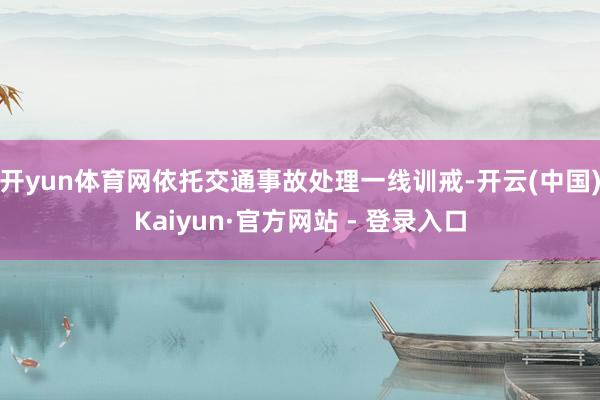 开yun体育网依托交通事故处理一线训戒-开云(中国)Kaiyun·官方网站 - 登录入口